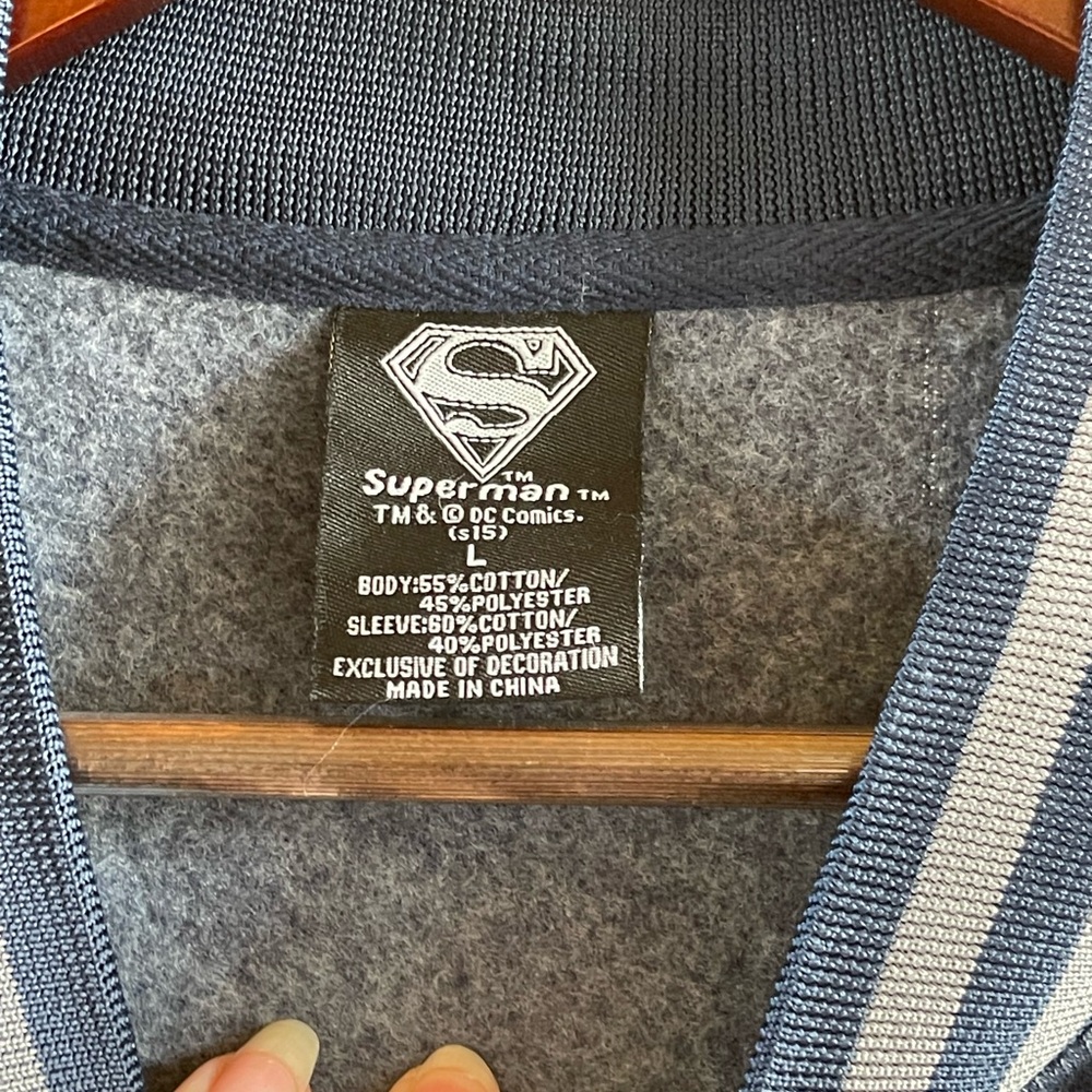 Superman button up cotton/poly hoodie - Picture 2 of 3